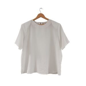 Jordan Round Neck White Short Sleeve Vintage Blouse Size 16W